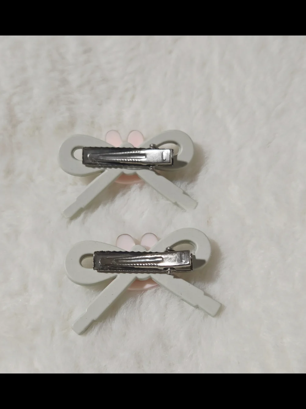 Cute Bunny Bow Hair Clips - Mint Green & Pink